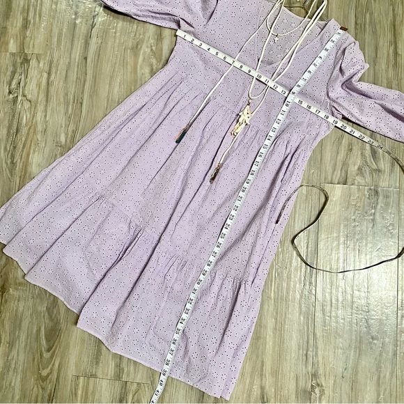 Lavender fields eye lit boho prairie dress w cotta-core shabby chic vibe - Picture 12 of 13